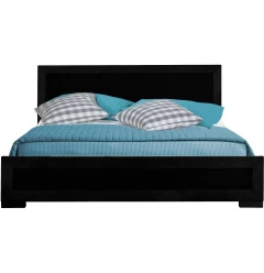 Black Solid and Manufactured Wood King Bed Frame