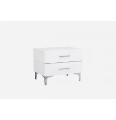 21" White Two Drawers Nightstand