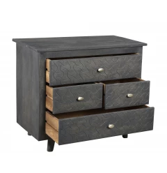 30" Gray Four Drawer Nightstand