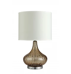 Brown Textured Glass Table Lamp