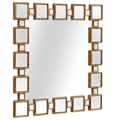 32" Gold Square Framed Accent Mirror