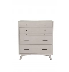 38" Gray Solid Wood Four Drawer Chest