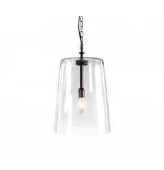 Single Glass Dimmable Semi-Flush Ceiling Light With Clear Shades