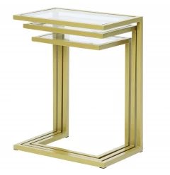 24" Chrome Glass Rectangular End Table