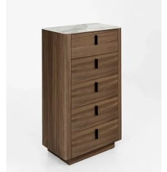 28" Black and White Solid and Manufactured Wood Multi Drawer Standard Chest