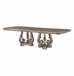 76" Champagne Solid Wood Dining Table