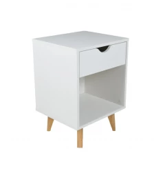 22" White One Drawer Nightstand