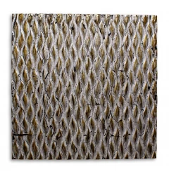 24" X 24" X 1" Raw Wood Look Silver Finish Square Wall Art Medium