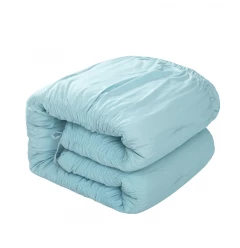 Blue King Polyester 180 Thread Count Washable Down Comforter Set