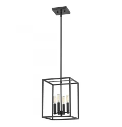 Cobar 4-Light Matte Black Pendant