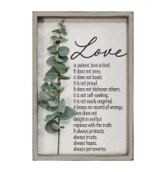 Love Is Patient Metal & Wood Framed Wall Art