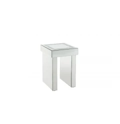 24" Silver Glass Square End Table