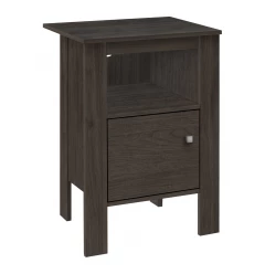 24" Brown Nightstand with Cabinet Storage