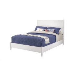 White Solid and Manufactured Wood California King Bed