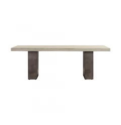 24" Gray And Dark Gray Solid Wood And Concrete Coffee Table
