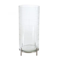2" Silver Flameless Tabletop Hurricane Candle Holder