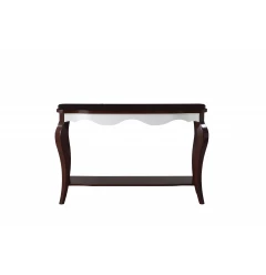 17" X 48" X 30" Walnut White Wood Sofa Table