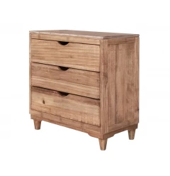 36" Natural Solid Wood Three Drawer Chest