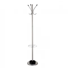 13" X 68" Brushed Steel Brushed Steel Stand  Coat Rack