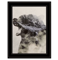 Bear Fog 2 Black Framed Print Wall Art