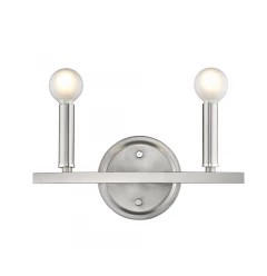 Two Light Silver Wall Sconce