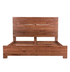 Live Edge Solid Wood King Brown Bed