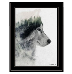Wolf Stare 2 Black Framed Print Wall Art
