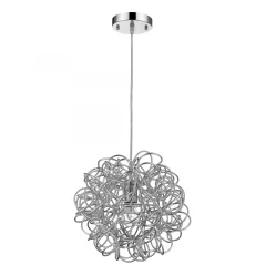 Mingle 1-Light Polished Chrome Pendant With Faceted Chrome Aluminum Wire Shade