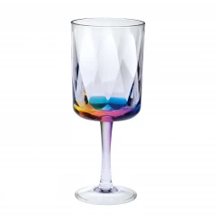 Geometric acrylic stemmed wine glasses for all purposes with elegant barware design