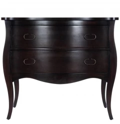 34" Brown Solid Wood Two Drawer Chest