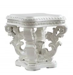 29" Antique White Manufactured Wood And Resin Square End Table