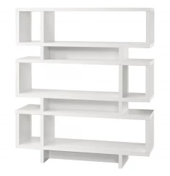 55" White Wood Floating Bookcase