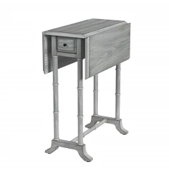 26" Gray Solid And Manufactured Wood Rectangular End Table With Drawer