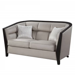 64" Beige Black Love Seat