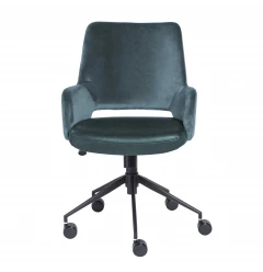 Blue and Black Adjustable Swivel Fabric Rolling Task Chair