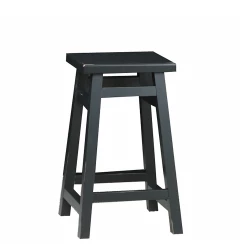 24" Black Solid Wood Backless Counter Height Bar Chair