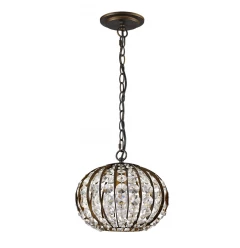 Olivia 1-Light Oil-Rubbed Bronze Crystal Globe Pendant