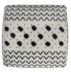 18" White 100% Cotton Ottoman