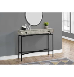 43" Gray And Black Cross Leg Console Table