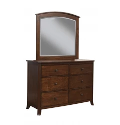 52" Brown Solid Wood Six Drawer Double Dresser