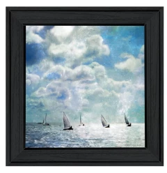 Sailing White Waters 3 Black Framed Print Wall Art