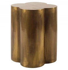 22" Brass And Antique Brass Brass End Table