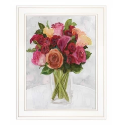 Vases With Flowers II 1 White Framed Print Wall Art