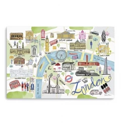 Fun Illustrated London Map Unframed Print Wall Art