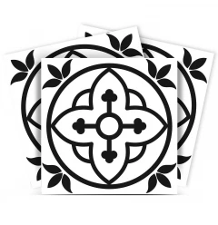 5" X 5" Black and White Peel and Stick Removable Tiles