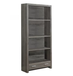 taupe wood barrister bookcase drawer with shelving and cabinetry
