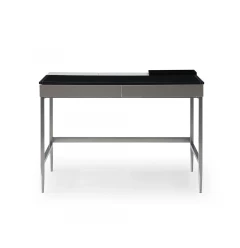 43" Black and Gray Writing Desk With Two Drawers