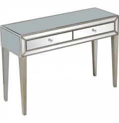 48" Silver Mirrored Glass Console Table
