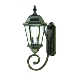 Two Light Antique Black Carousel Lantern Wall Light
