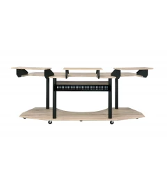 83" Natural and Black Computer Desk
